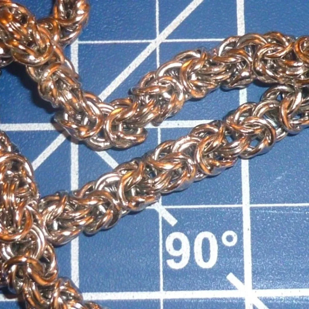 Silver Plated Byzantine Chain Necklace Chunky Rope Link Spring Ring Clasp 16